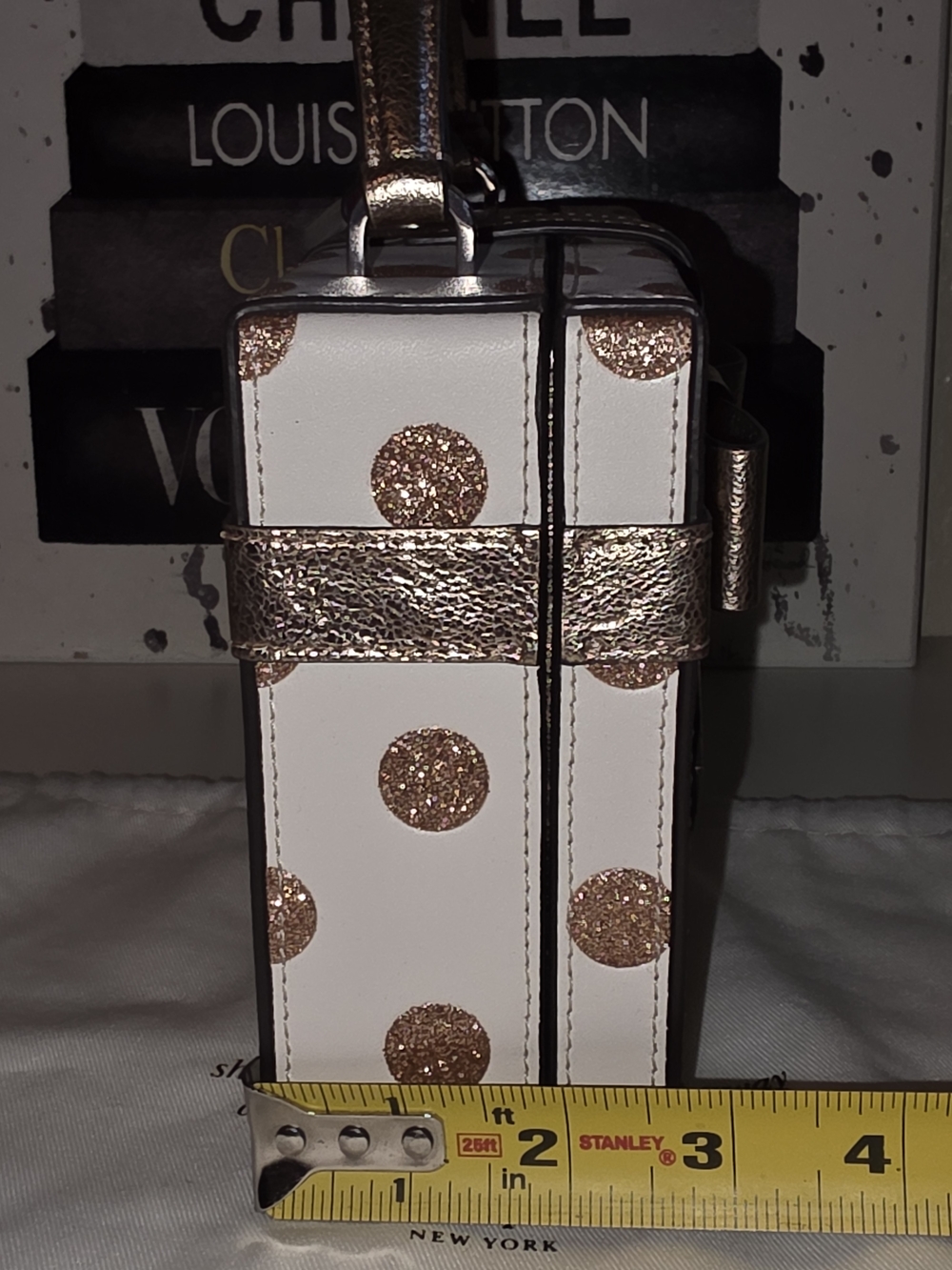 kate spade White Mini Box Bag with Rose Gold Bow & Polka Dots - Picture 5 of 12